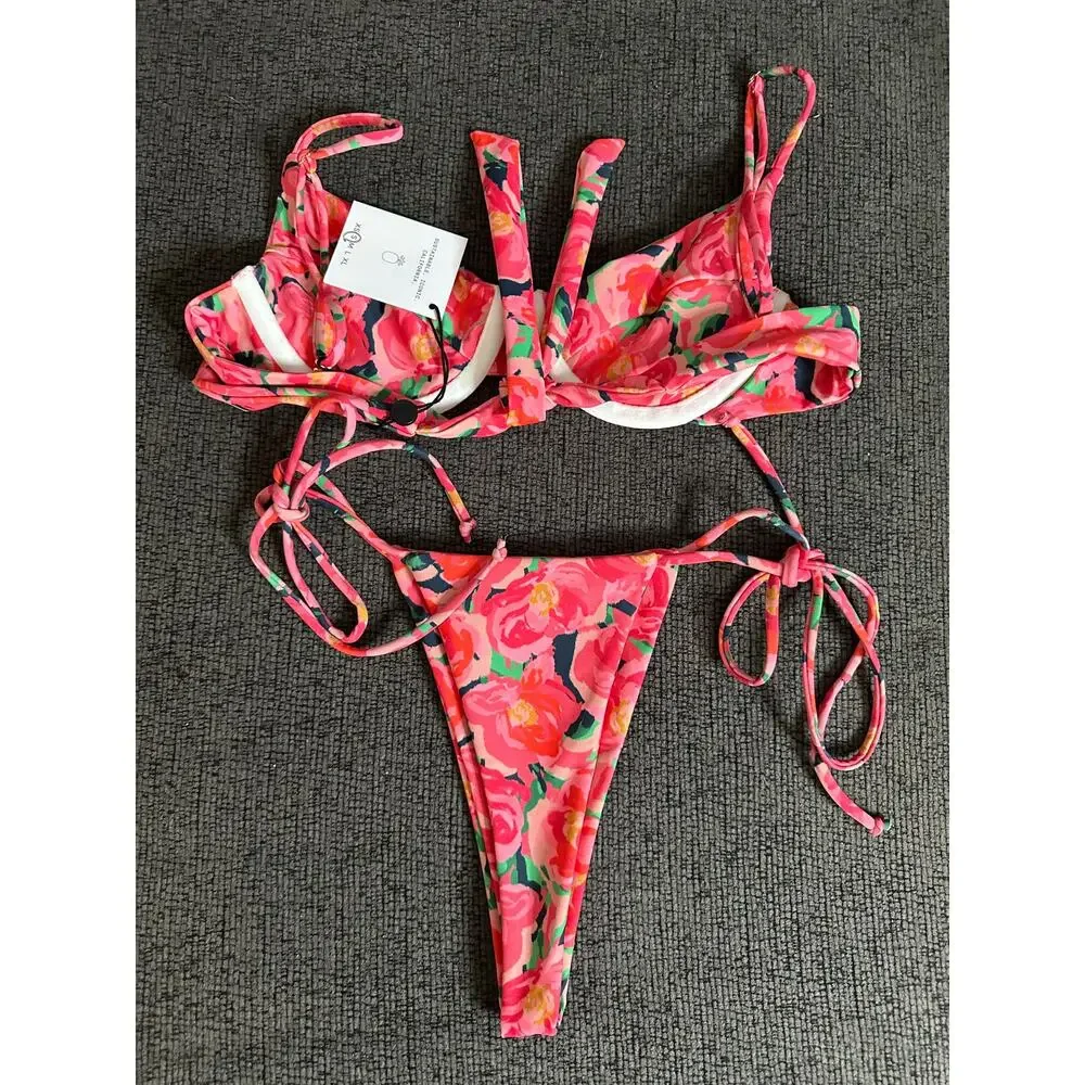 Skatie Katie Top Elsa Bottom Set in Winnetka Floral Print Womans XS/S NWT